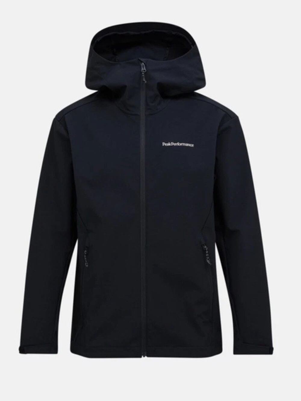 Peak Performance Men’s Small Explore Softshell Hooded Jacket Black Full Zip